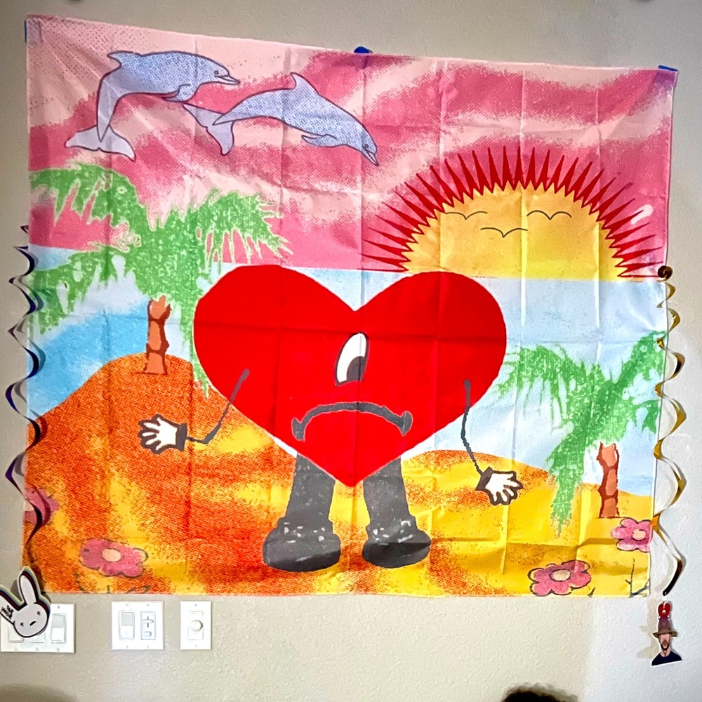 Bad bunny room tapestry 4’ by 6’